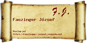 Faszinger József névjegykártya